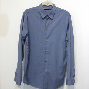Theory Blue White Striped  LS Shirt 16/32-33